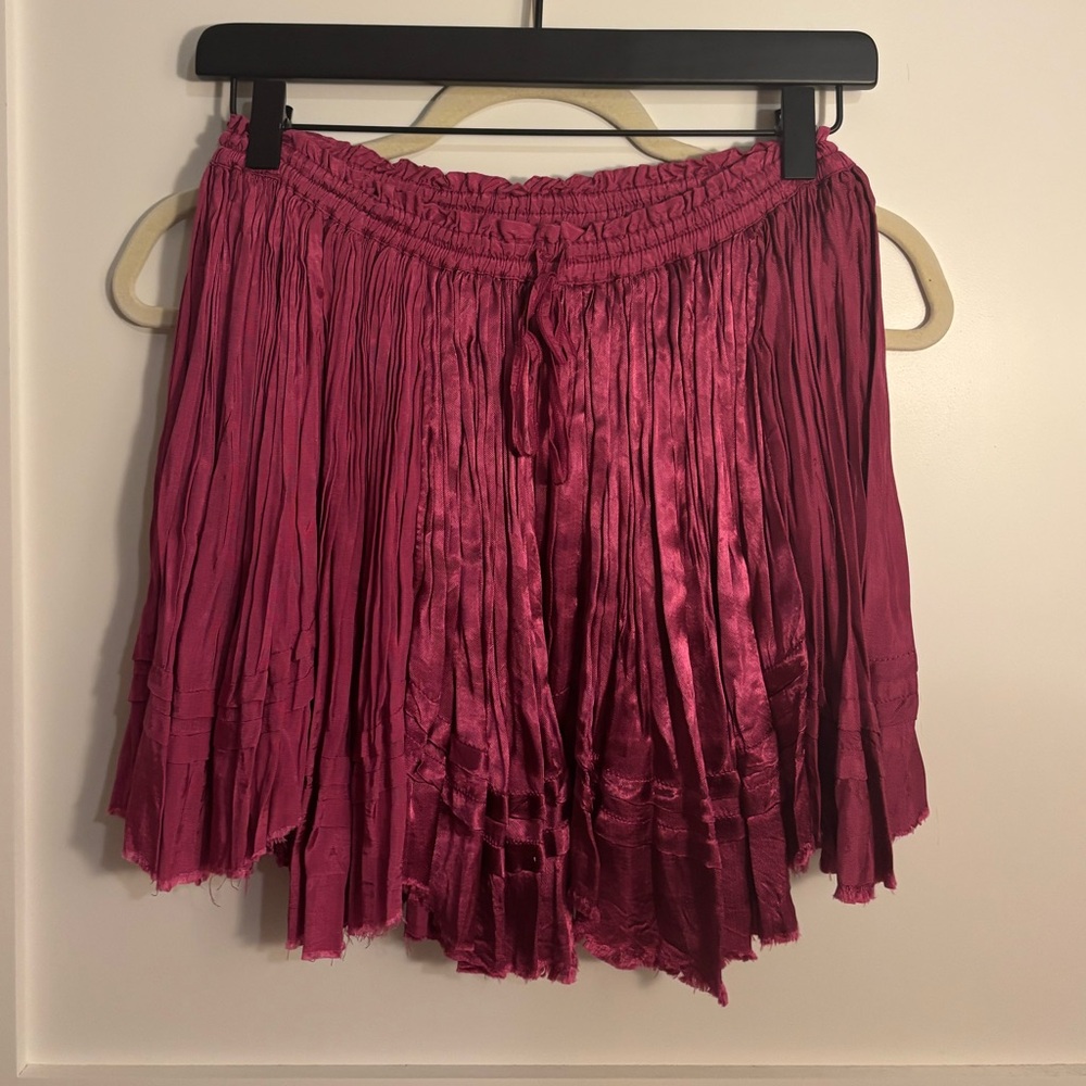 Free People Circle Skater Skirt in Deep Fuchsia